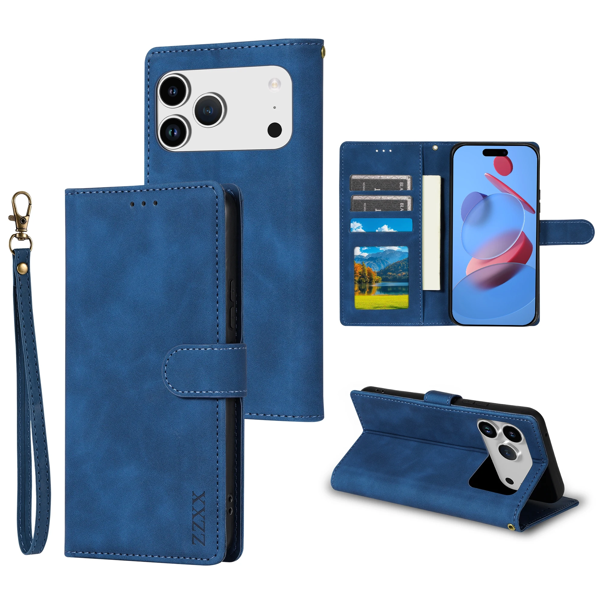 Portemonnee Huidvriendelijk Met Kaartsleuf Beugel Magnetische Flip Case Voor Apple iPhone Air 17 Pro Max 16e 15 Plus 14 13 12 11 XR Cover
