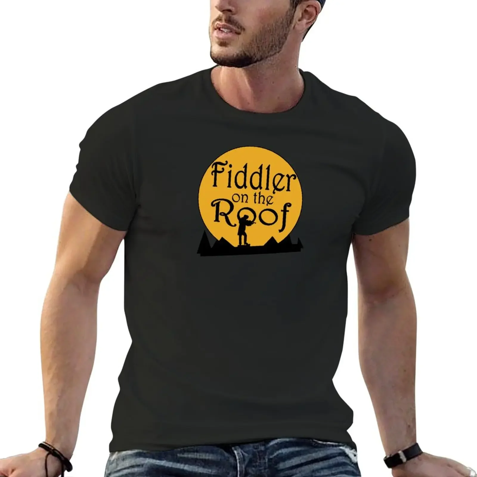 Fiddler on the Roof musical logo T-Shirt street wear cute clothes fitted t shirts for men