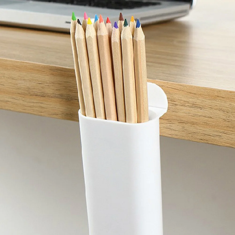 2 قطعة حامل القلم الرصاص منظم قرطاسية شاشة مكتبية إبداعية حاوية تخزين لملحقات طاولة المكتب أبيض طويل #3