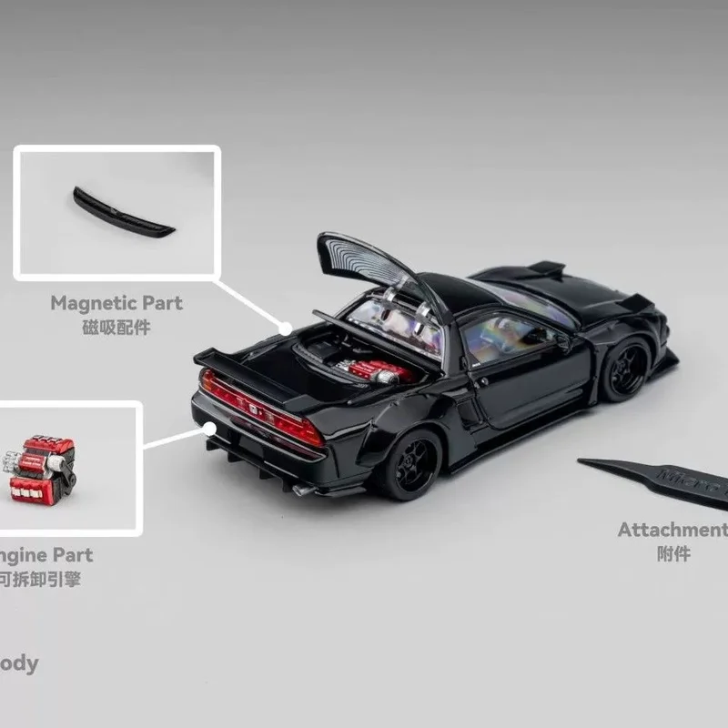 รถโมเดลฮอนด้า NSX-R ไวด์บอดี้ แบล็คไนท์ อัลลอยด์ ขนาด 1:64 รุ่นใหม่ มีสินค้าในสต็อก ของเล่นสะสม ของขวัญสำหรับเด็ก