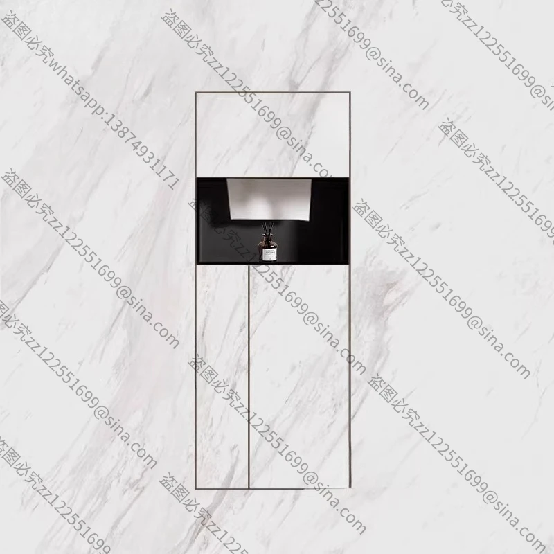 Suitable for Hidden Stainless Steel Niche Embedded Trash Can, Side Inlaid Tile Niche