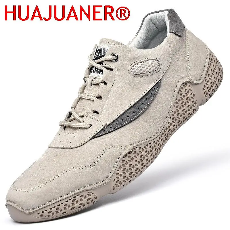 

Men Leather Casual Shoes Outdoor Trend Wild Breathable Round Head Sneakers Shoes Men Lace Up Fashion Vintage Shoes for Men