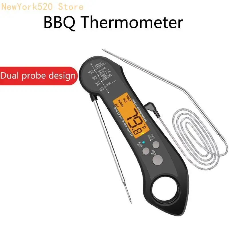 Digital Thermometer with Dual Probe Waterproof Thermometer for Cooking N84C