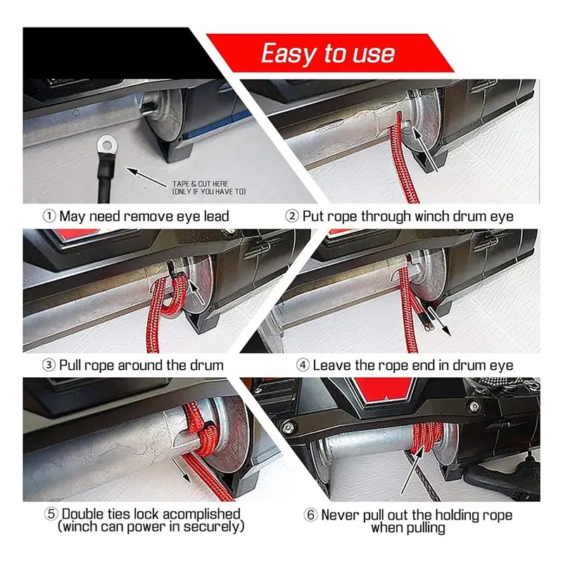 24-Hour Delivery Synthetic Winch Rope, 1/4 Inch X 50Ft- 10, 000LBS Rating- For Offroad Vehicles, 4WD ATV UTV Winch Line Cable