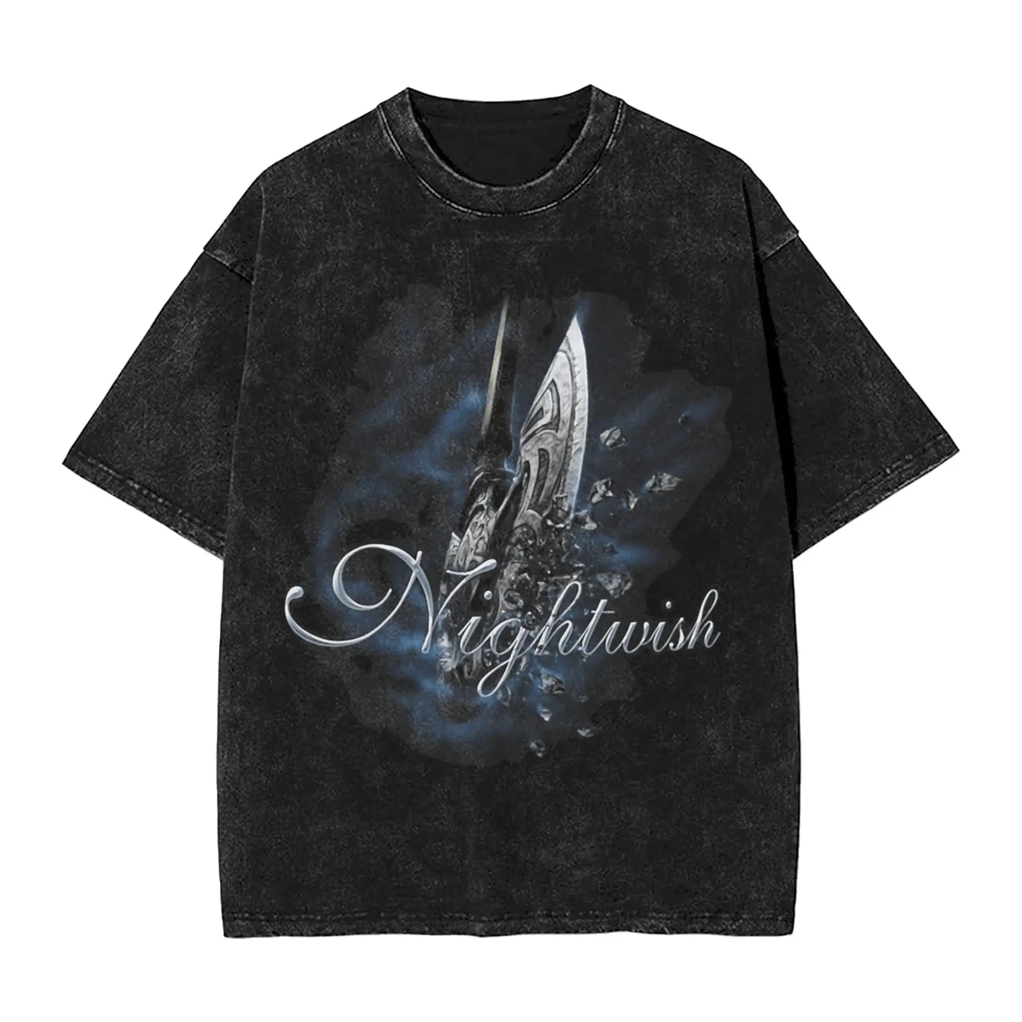 

Vintage Washed T-Shirt Nightwish Band Simple T Shirts Fashion Tee Shirt for Couple Summer Y2K Classic Casual Clothing