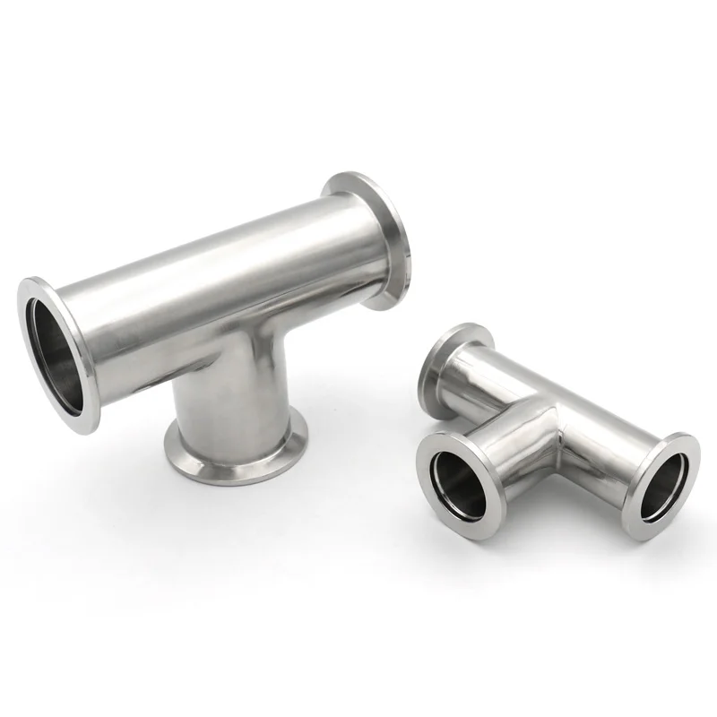 

Вакуумный равный тройник из нержавеющей стали 304, санитарный 3-ходовой KF16 KF25 KF40 KF50, фитинг для труб, фланец с тройным зажимом