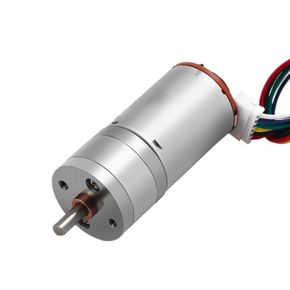 GA25-370 Encoder 3.6W 6V 12V 24V 6000 to 12 16 26 35 60 130 170 280 620 1360RPM High Torque DC Brushed Gear Motor Speed Feedback