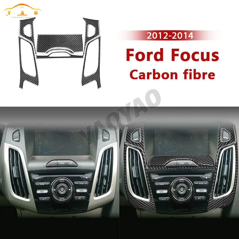 

Carbon Fiber For Ford Focus 2012-2014 Car Center Air Vent Adjustment Panel Frame Trim Sticker Cover Interior Accessories