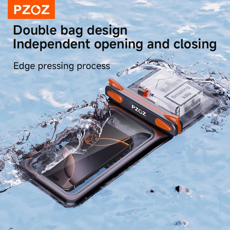 PZOZ Wodoodporne etui na telefon, wodoszczelne pokrowce na telefon do nurkowania, torba na telefon iPhone 17 16 13 11 Pro Max, akcesoria Samsung — zdjęcie produktu 4