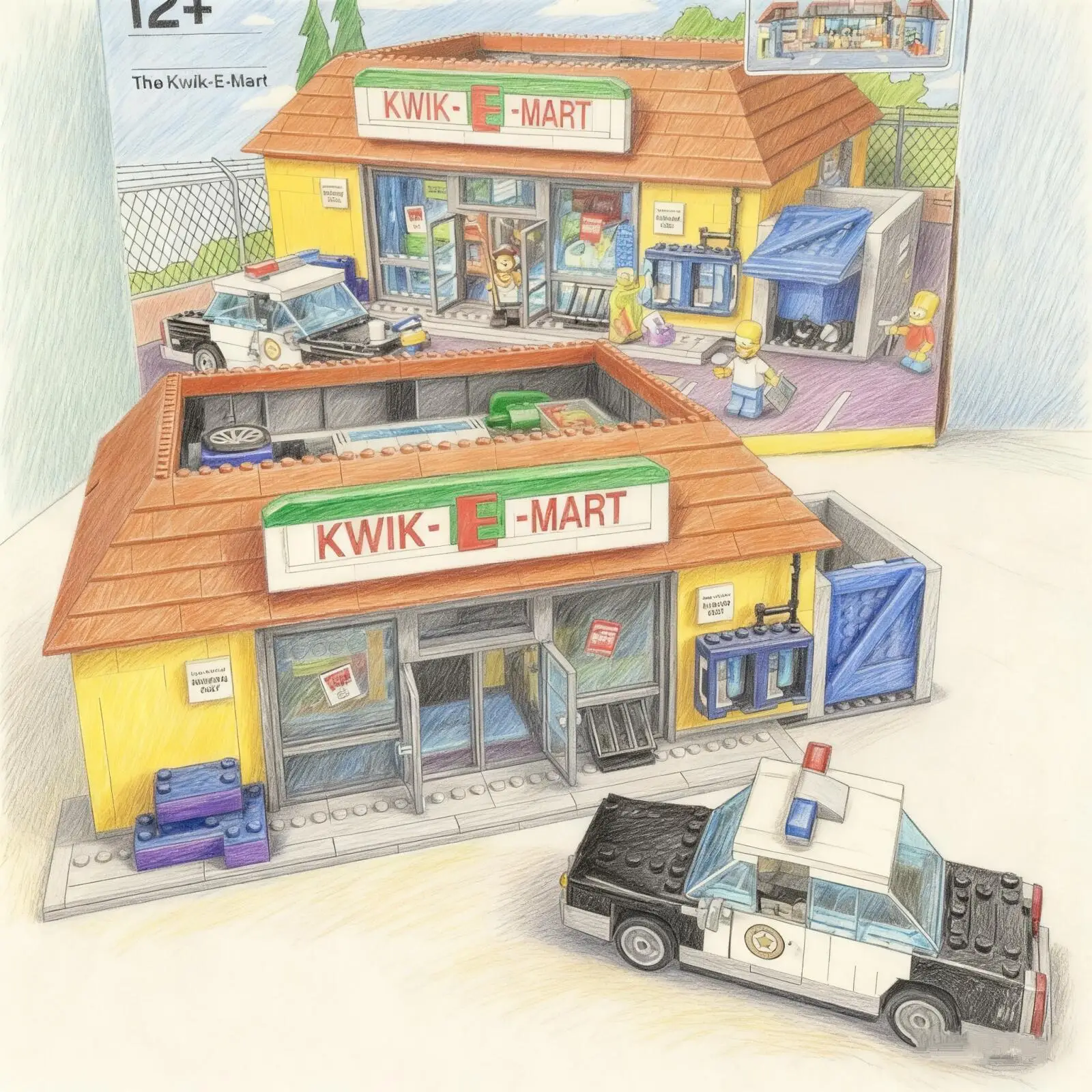 

2179 шт. Kwik E Mart магазин Virginia Convenience Simpsoned супермаркет 71016 строительные блоки модель игрушки подарки на день рождения и Рождество