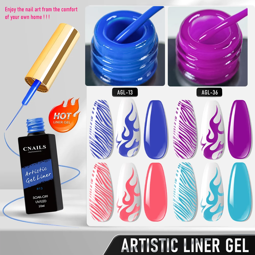 DEROI 10ml Painting Gel Liner for Hand Drawing on Nails Liner Gel Polish DIY Painting Drawing Design UV Nail Gel Polish Soak Off