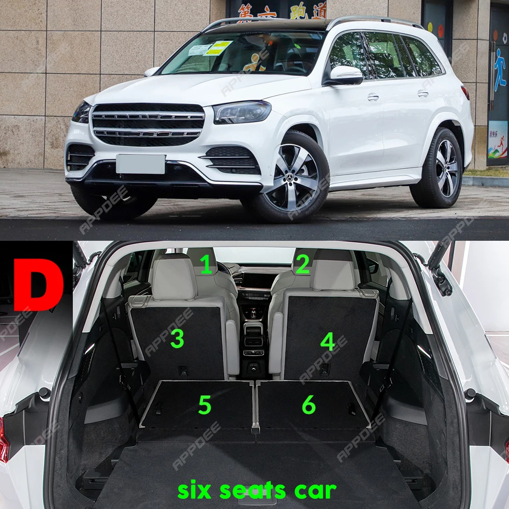 Car Floor Mats For Mercedes GLS X167 GLS400 450 580 (6 Seats) 2020 2021 2022 2023 2024 2025 Carpet Cover Interior Accessories