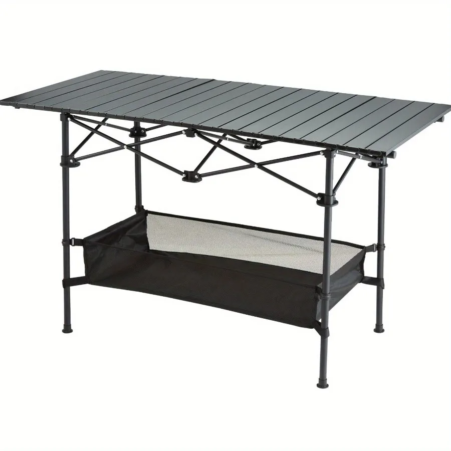 

Portable Outdoor Folding Picnic Table Lightweight Aluminum RollUp Camping Table with Carry Bag for Camping Beach Backyard BBQ P