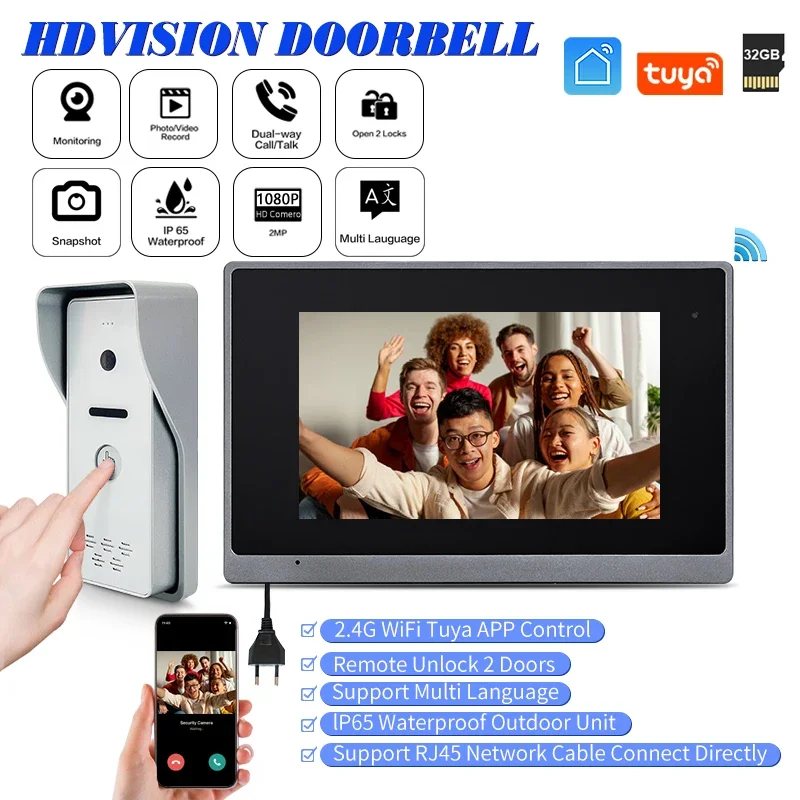 

Markdown Sale IP Doorbell Wifi Tuya Video Intercom System HD Camera 1080P Villa Kit Door Phone Intercom