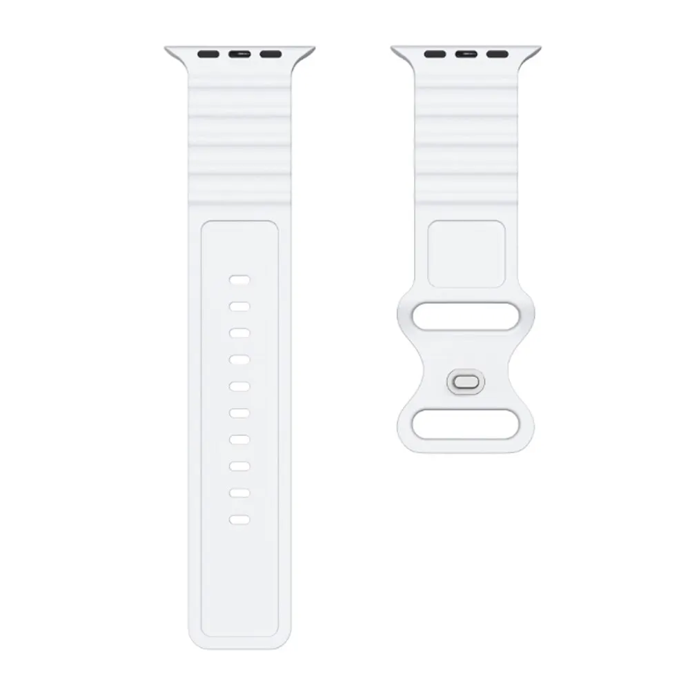 Ocean Silikonarmband für Apple Watch Ultra 3 2 1 49mm Atmungsaktives Armband Serie 9 8 7 6 5 4 SE 45mm 44mm 42mm Armbänder – Detail 2