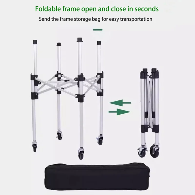 Tennis Portable Coach Telescopic Folding Cart Ball Storage Frame Big Capacity Can Hold Aluminum Alloy Bracket180 Balls