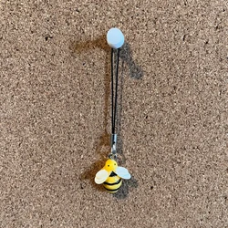 Set of 2 Cute Resin Bee Phone Charm, Kawaii Animals Lanyard Strap, Mobile Phone Chain, Cellphone Accessories