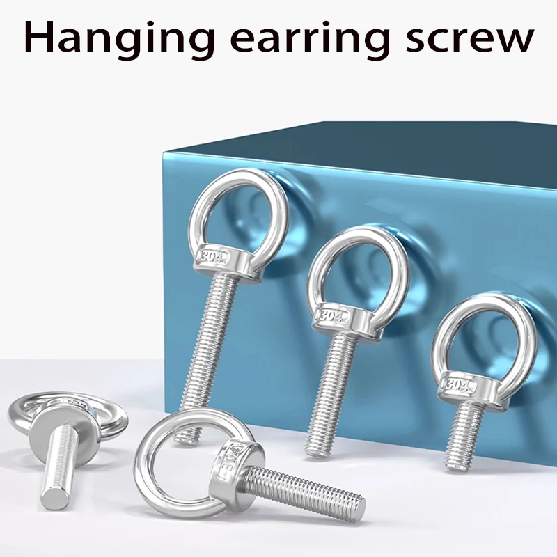 

JIS1168 Lifting Eye Bolt Screw 304 Stainless Steel Sliver Heavy Duty M14 M16 M18 M20-M48 For Wire Rope Lifting