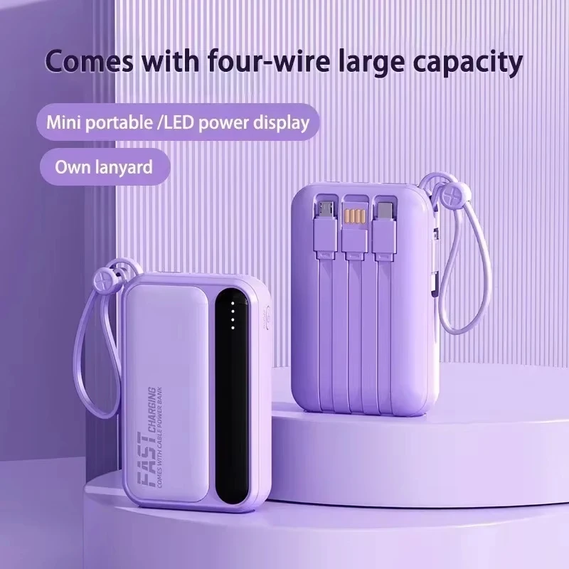 Lenovo 500000mAh PowerBank BuiIt in 4 Lines Super Fast Charging Large Capacity Portable External Battery for All Phones 2026New view 3