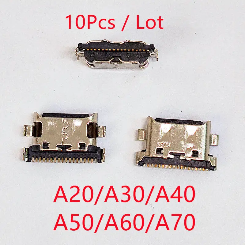 10 piezas para Samsung A12 A10s A21s A11 A20s A22 A32 A33 A01 A30s A31 A51 A50s A71 A70s A52 A72 Puerto de Carga USB Conector Cargador 2