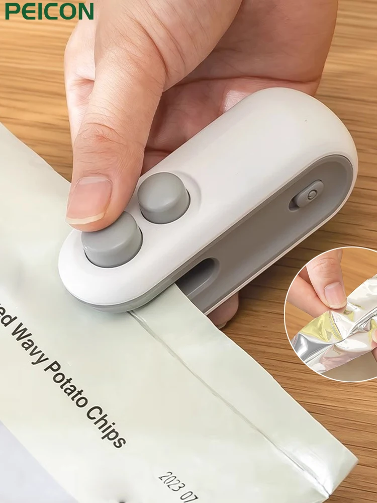 2in1 Mini Heat Bag Sluitmachine Voedselpakket Tas Heat Sealer Plastic Opbergtas Clip Bag Handheld Draagbare Kleine Heat Sealer - afbeelding 2