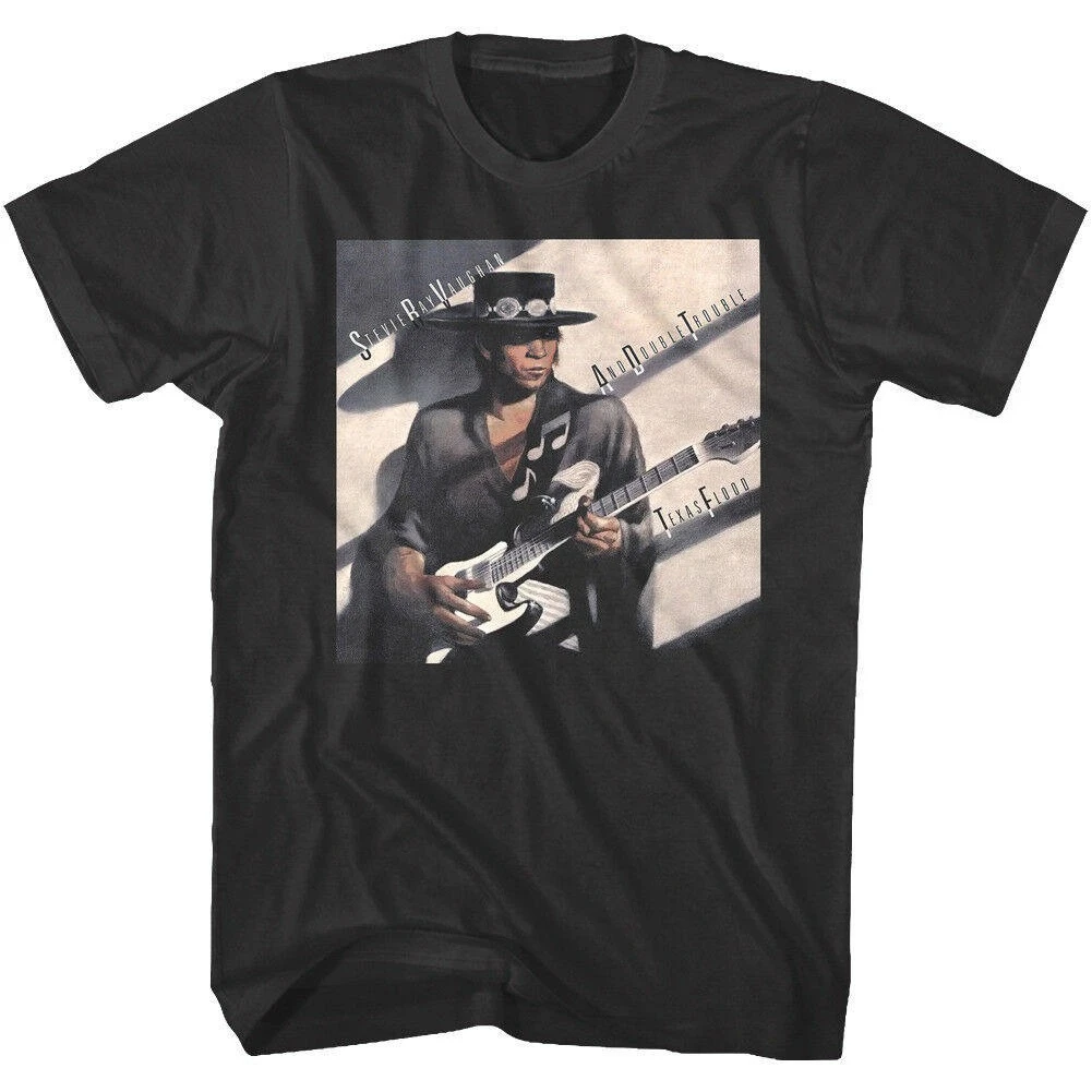 1983 Texas Floods - Guitar God Stevie Ray Vaughan Retro Men's Heavyweight Pure Cotton Breathable Short-Sleeved T-Shirt