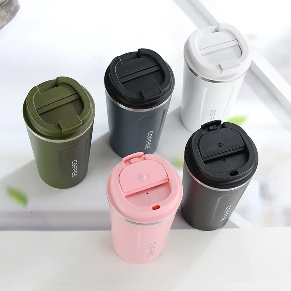 380ML/510ML Travel Coffee Mug Car Vacuum Flasks Stainless Steel Thermal Mug Leakproof Tea Coffee Cup  Portable Insulated Bottles