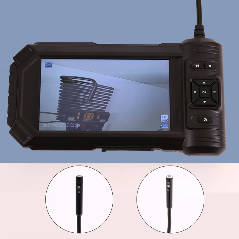 Endoscope Inspection Camera 5In IPS Screen Triple Lens Inspection Camera With Light 1080P HD Drain Camera With 32G Card