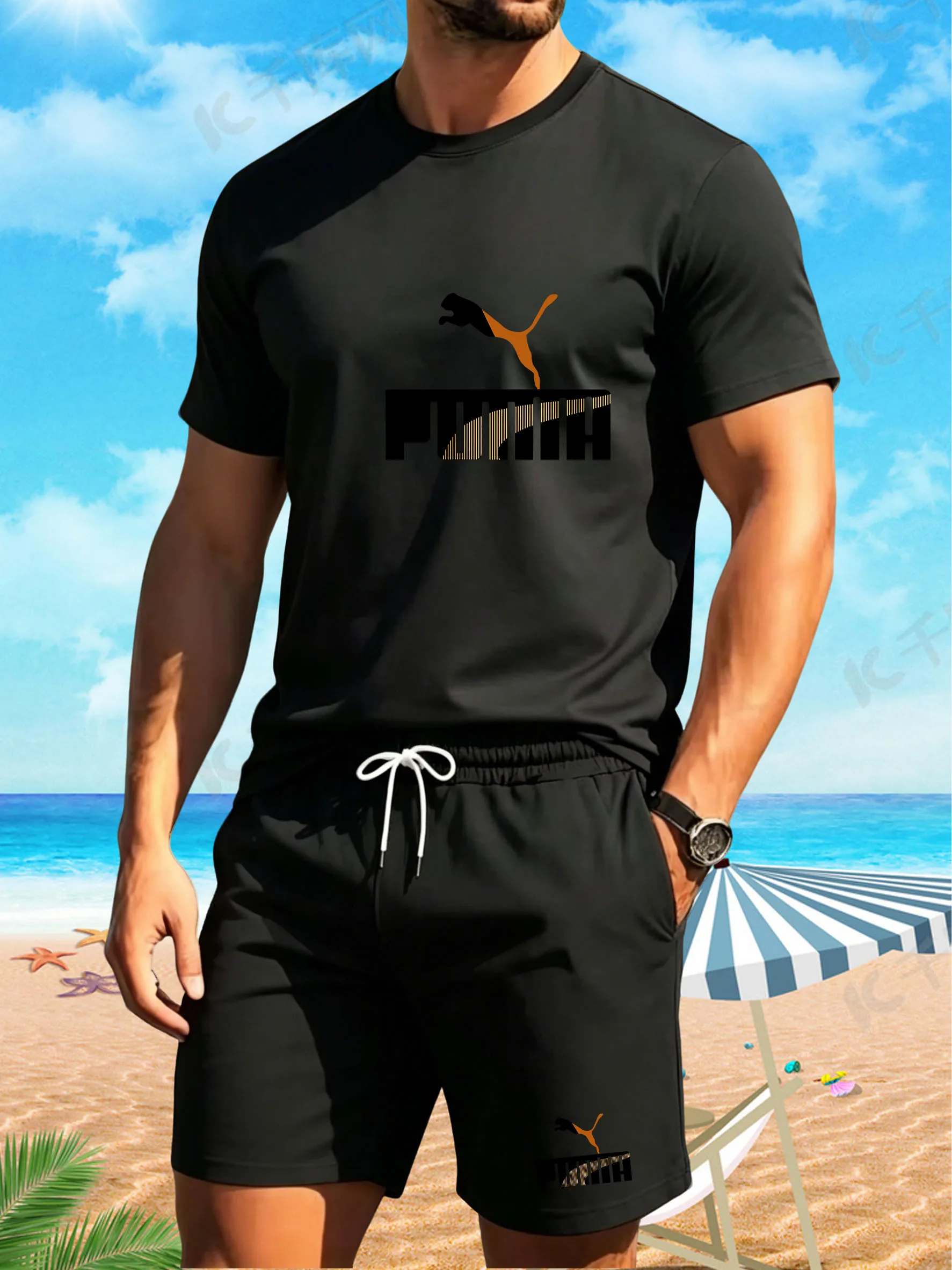 New 2026 Fashion Leisure Summer Outdoor Sports Set Men's