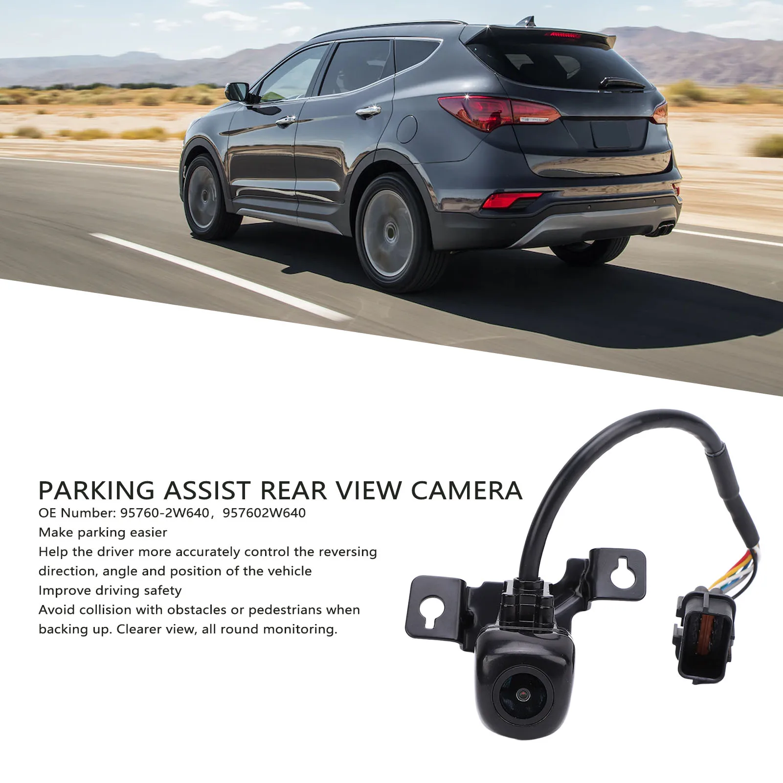 

Rear View Camera 95760-2W640 Improved Parking Safety Backup Parking Assist Camera for Sport 2017-2018 Rear View Camera