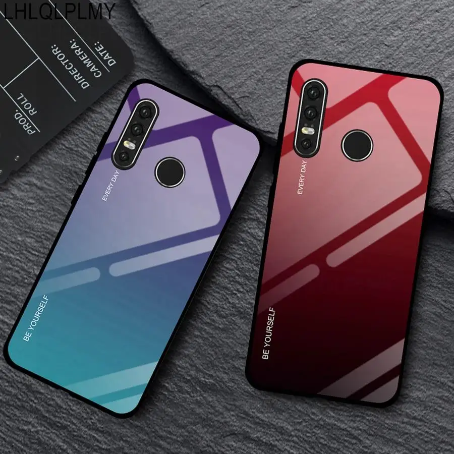 Gradient Tempered Glass Case For Huawei P20 P30 P40 Lite P50 Pro Nova 3 3i 12 12S 12i 11i 11 5T 7i 8 8i 9 SE Y70 Colorful Cover