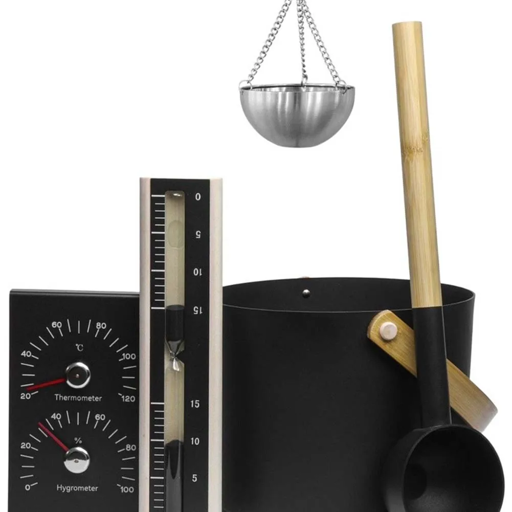 4Pcs Multifunctional Sauna Accessory Set Hygrometer Practical Complete Kit For Indoor Sauna Room Spa Decoration Supply
