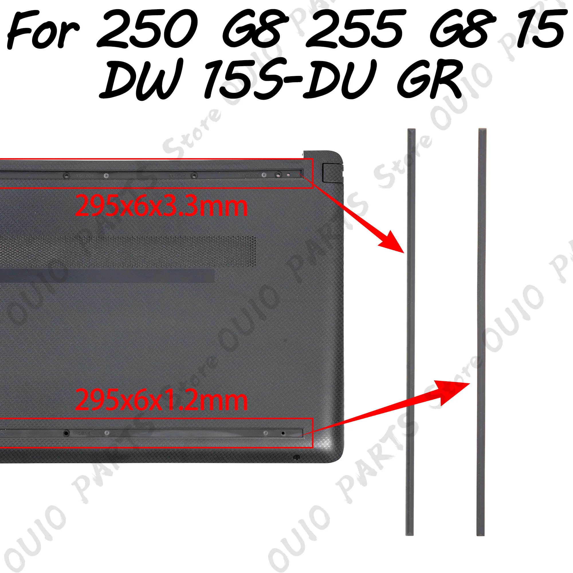 

Rubber Feet For HP 15-DW 15T-DW 15-GW 15S-DU DR 255 250 G8 G9 15-DW300 TPN-C139 Series Rubber Pad L52041-001 Silver/Black