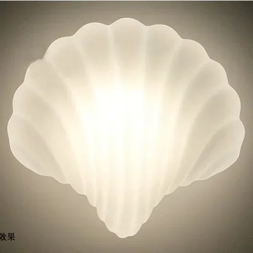 

Glass Shell Wall lamp White Shell Wall lights Sconce Creative Light Wall Lamps Fixture E27 lamp holder 40W 110V 220V