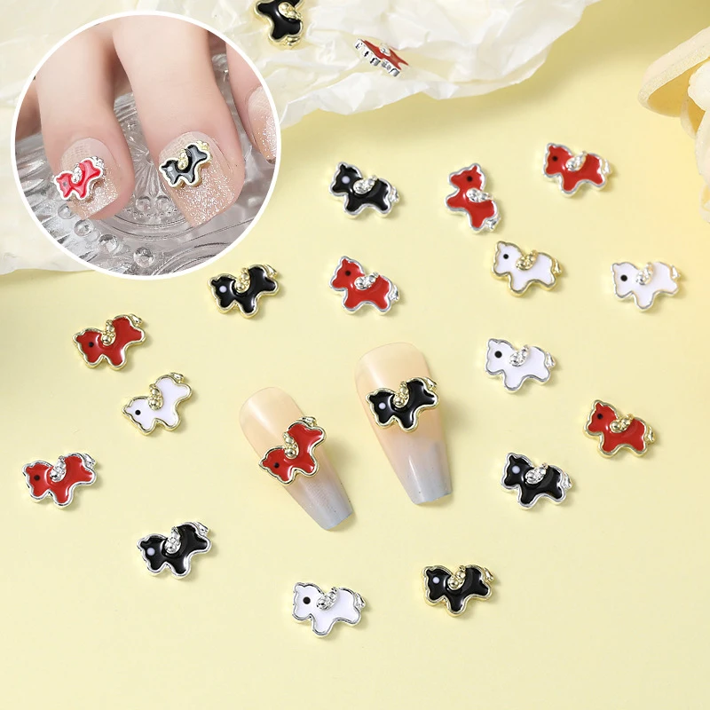 الملونة البسيطة الكرتون سنة الحصان الصينية زودياك الحصان فلاتباك مسمار الفن ديكور Diy بها بنفسك مانيكير مجوهرات اكسسوارات الحرف