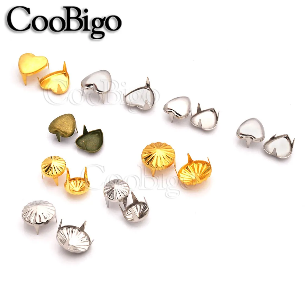 50Pcs Spike Studs Rivets Claw Rivets Metal For Punk Rock Leather Craft Bag Hat Shoes Garment Decoration Accessory