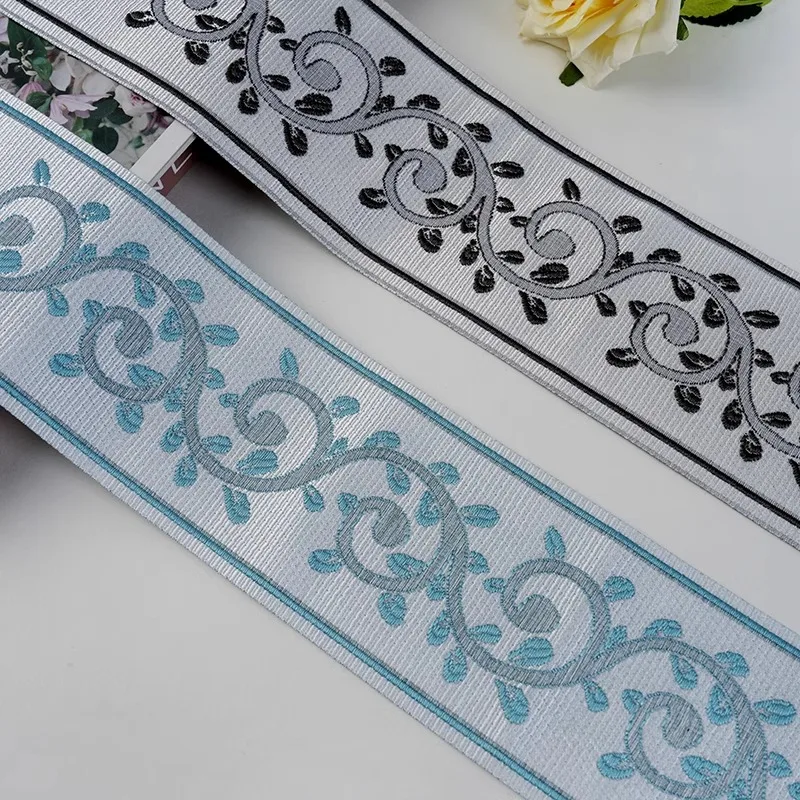 

25 Meters Woven Jacquard Ribbon Curtain Accessories Sewing Straps Ribbon Roll 7.8CM Jacquard Webbing Trim