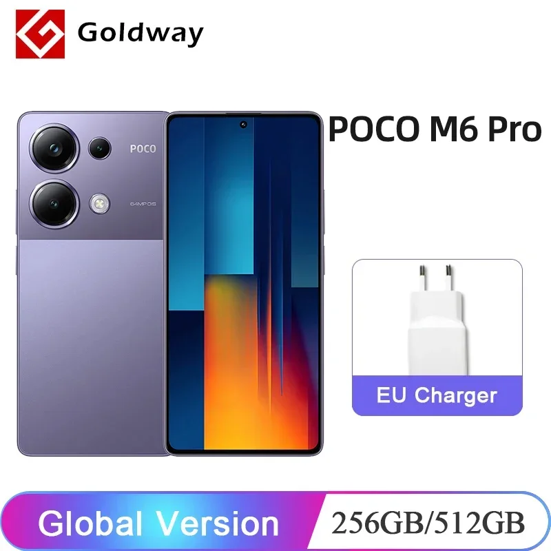 POCO M6 Pro Global Version Mobile phone 8GB 256GB 64MP Triple Camera 67W Fast Charging Helio G99-Ultra 6.67