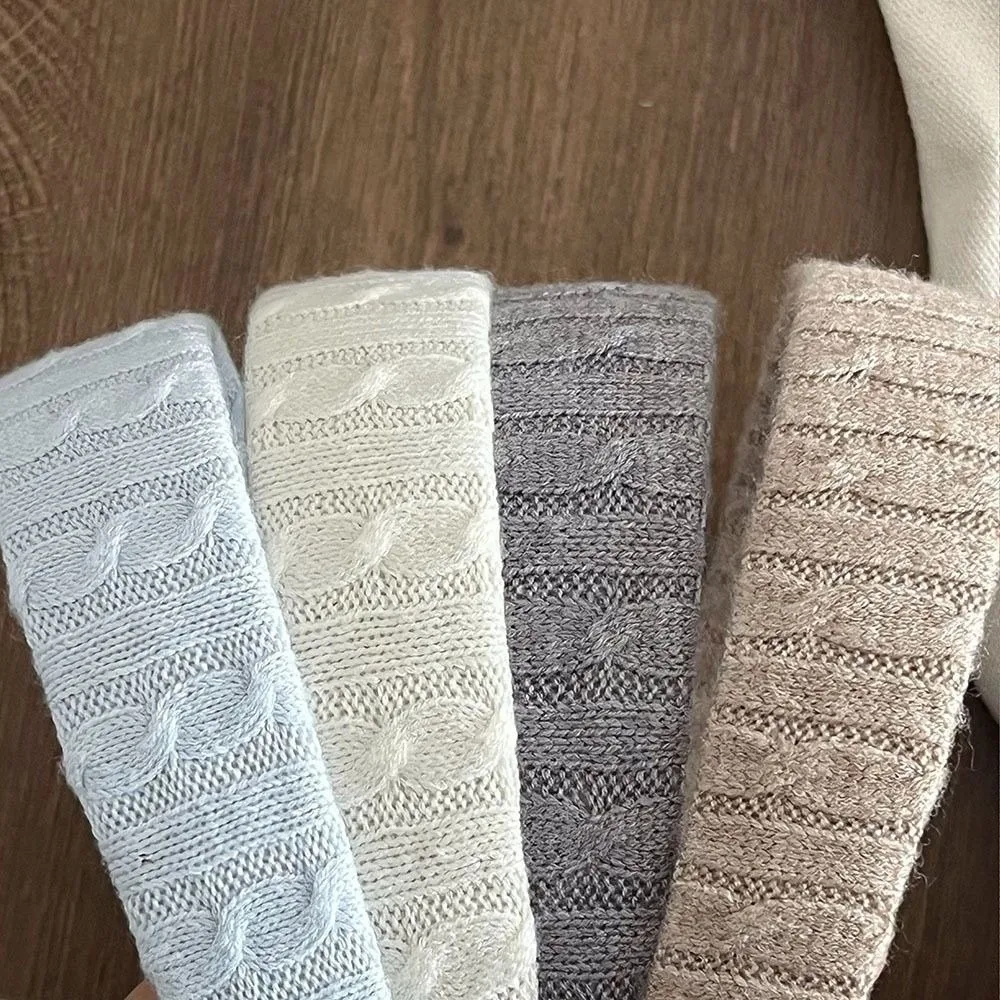 Knitting Construction Cable Knit Headband Korean Style High Crown Hair Hoop Accessories Soft 3CM Width Knitting Fabric Headbands