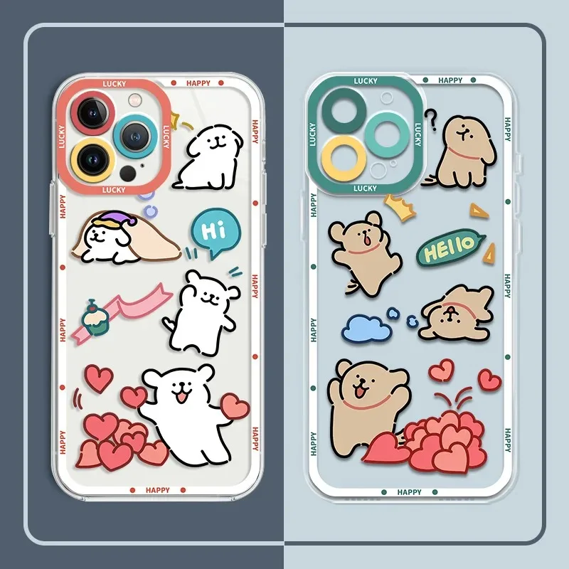 Cartoon Anime Puppy Case For Samsung Galaxy S24 S23 S22 Ultra S21 S20 FE Note 20 10 Plus A15 A25 A35 A55 Soft Silicone Back Etui