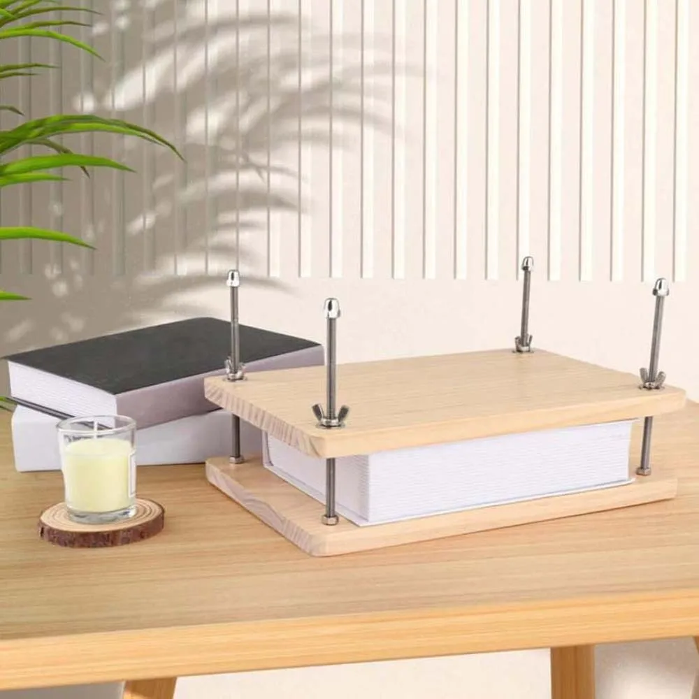 メモ帳トレーシングDIYブックプレスパッドパッドレシートに使用可能A4用紙木製ブックプレス木製二層