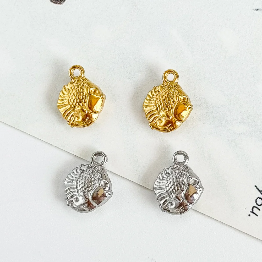 

Сердечный дизайн 100 шт. 9*12 мм ювелирные аксессуары/кулон из нержавеющей стали/форма рыбы/подвески/ручная работа/изготовление браслетов своими руками # 195302