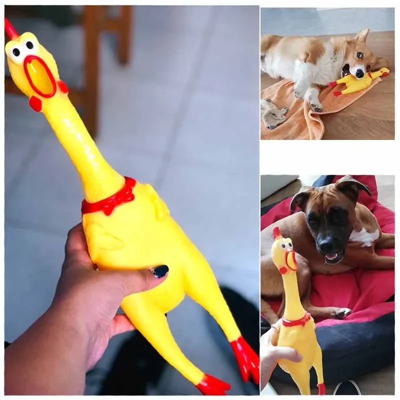 Screaming Chicken Pets Dog Toys Squeeze Sound Toy Shrilling Decompression Tool Squeak Vent Strange Rectification Scream Chicken