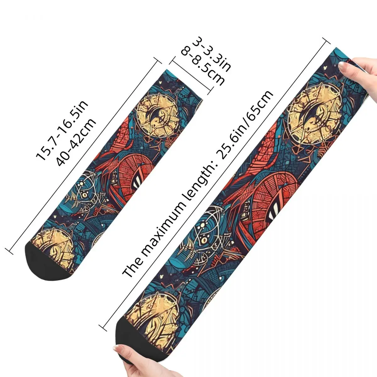 Happy Men's Socks Spider Web Abstract Adventures Retro Hip Hop Crazy Crew Sock Gift Pattern Printed