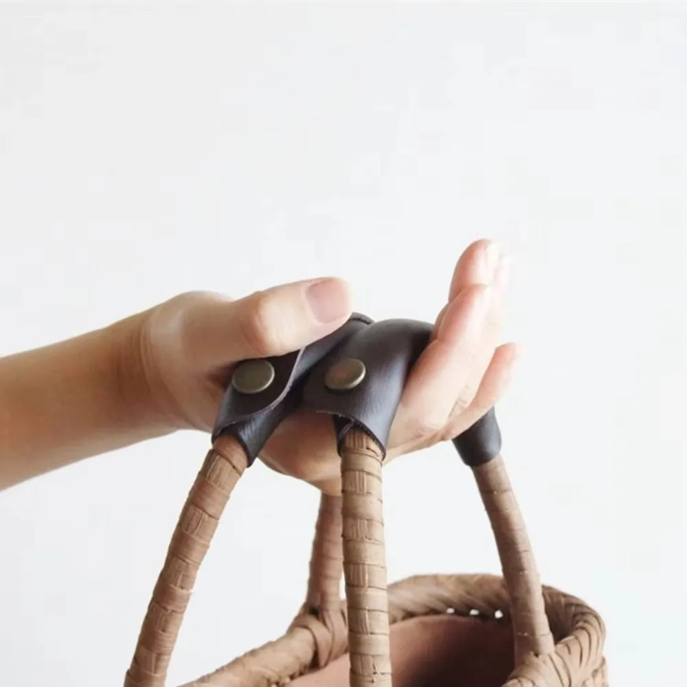 PU Leather Suitcase Grip Soft Anti-shock Design Leather Handle Cover Solid Color Luggage Bag Handle Wrap