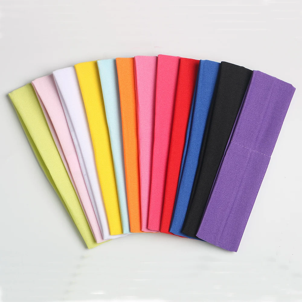 1PCS Women Yoga Headbands Fashion Soft Elastic Cotton Sweatband Yoga Stretchy Headband for Women Wash Makeup Headwear