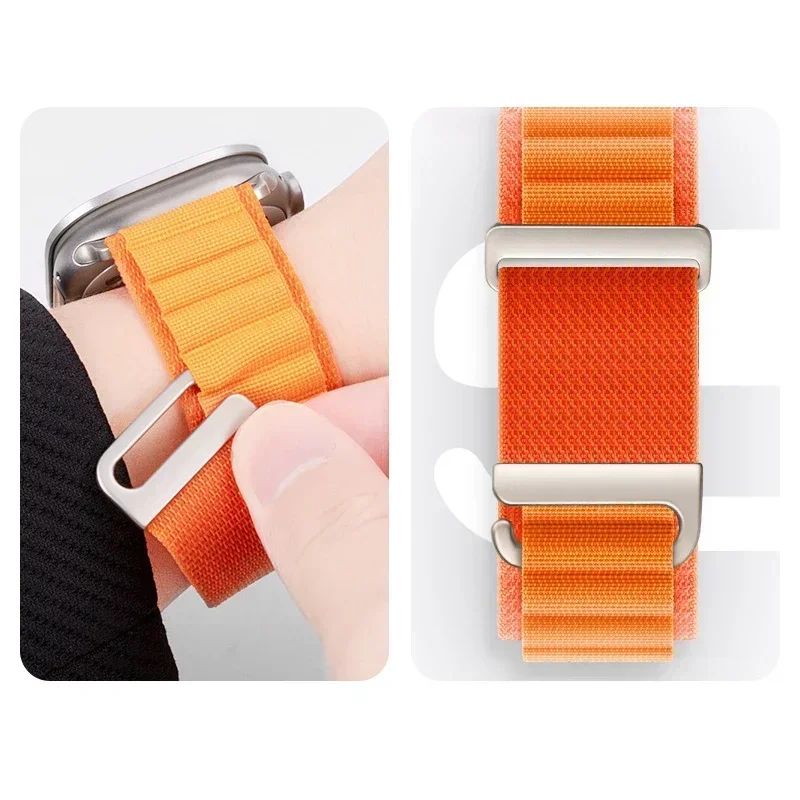 Alpine Band for Apple Watch Strap Ultra 49mm 45mm 44mm 40mm 41mm 42mm 44 mm Nylon Correa Bracelet iWatch Series 9 8 SE 4 3 7 6 5