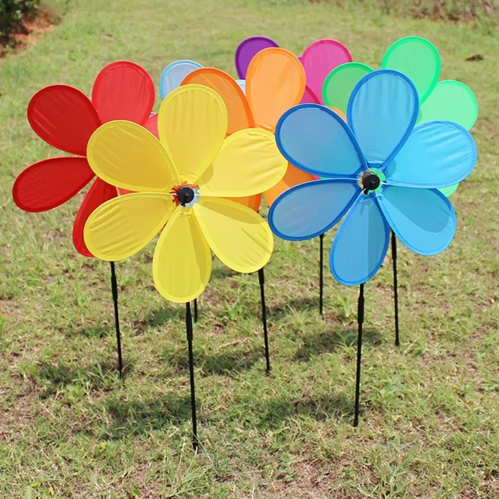 Colorful Flower Windmill Spinner Wind Home Garden Decorative Yard Patio Outdoor Ornaments For Children Gift