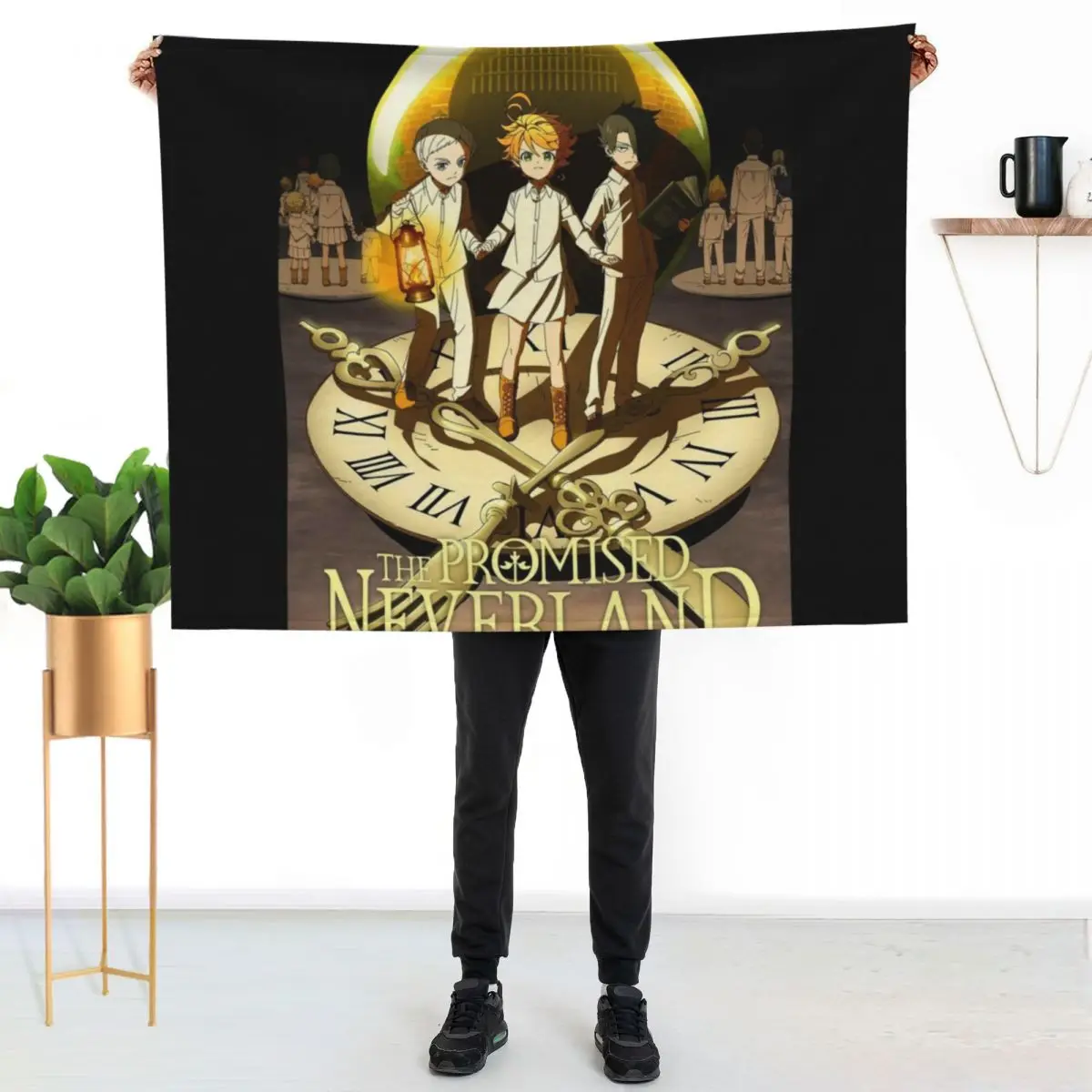 The Promised Neverland Trio Throw Blanket Designers Quilt Flannel Fabric Fashion Sofas Thermals For Travel Giant Sofa Blankets