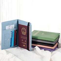 PU Leather Women's Passport Case Multi Slot Multi-function Passport Covers Travel Wallet Id Card Holder Case Passport Holder